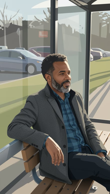 Transform this bus stop portra...