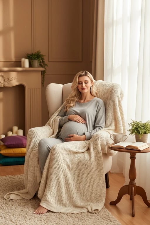 AI pregnant filter after transformation - outdoor photo with visible AI baby bump edit