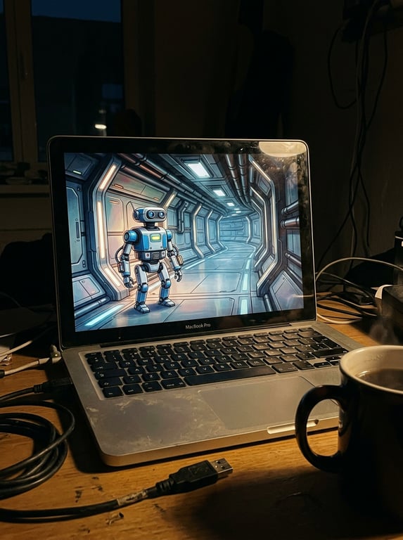 Reframe this robot-focused art...