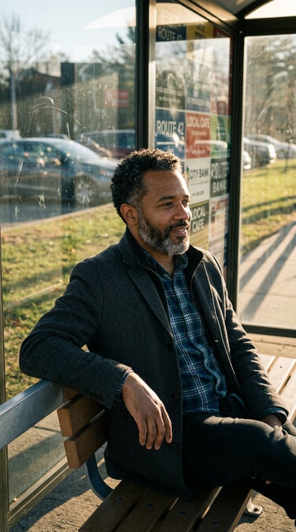 Transform this bus stop portra...