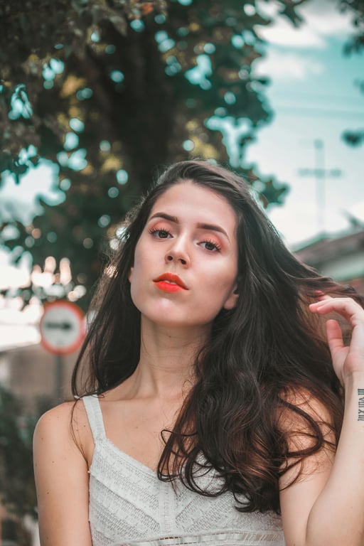 add a fringe hairstyle that appears professionally cut and styled, avoiding flat overlays, artificial edges, or unrealistic hair density