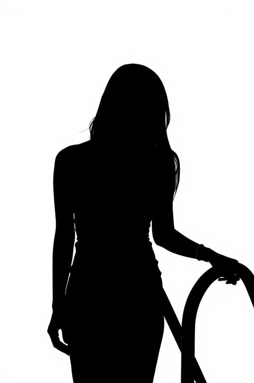 AI silhouette maker after transformation - casual portrait with artistic silhouette effect