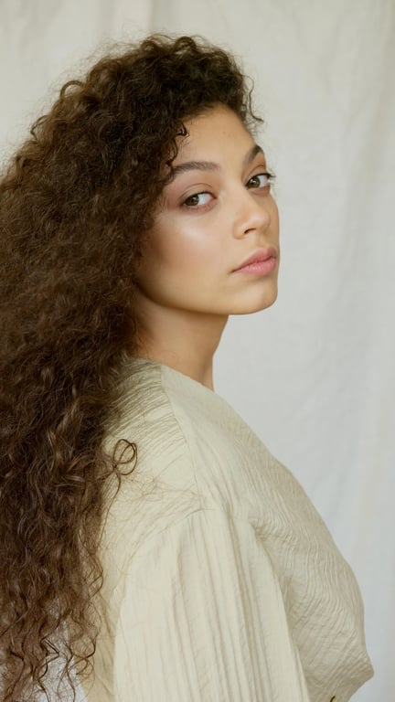 a portrait of a person illustrated in a shoujo anime art style with delicate facial proportions, rounded cheeks, gentle eyes, thin eyebrows, and soft color transitions