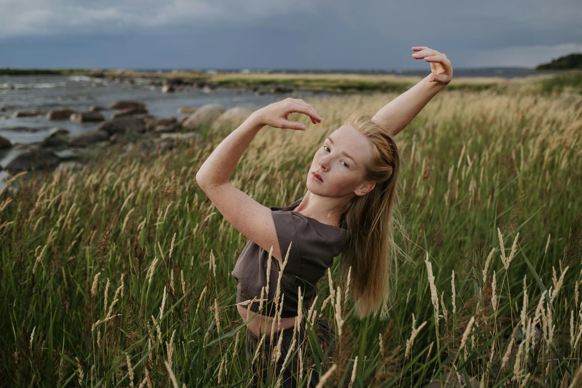 ai tattoo generator before pic - woman dancing in the field