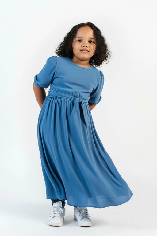 AI dress filter after transformation - full body photo with AI generated dress