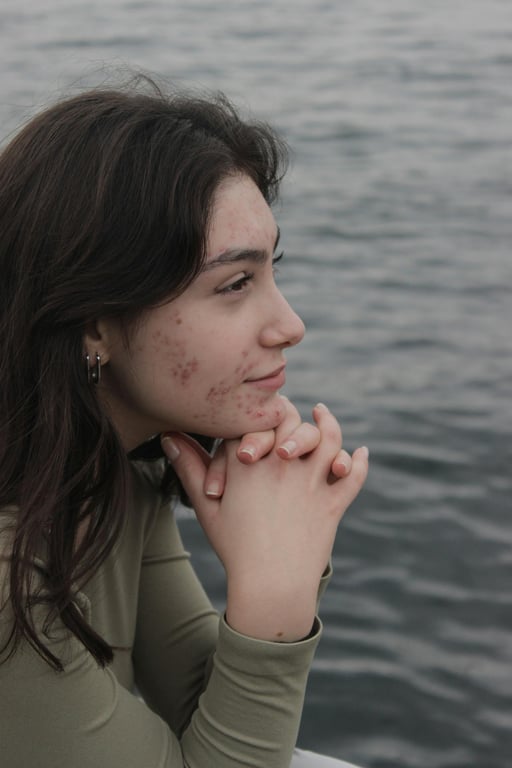 AI blemish remover before photo - full body photo with visible skin spots