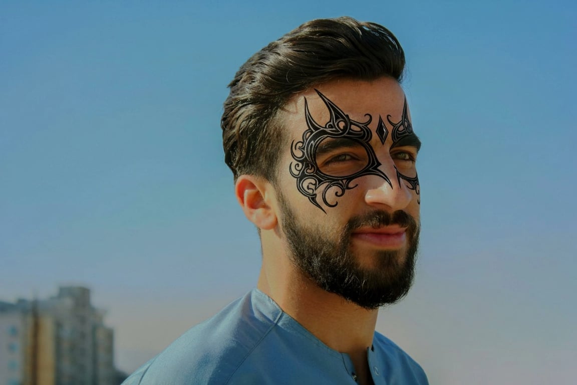 ai-demon-filter after pic - gothic demon king look with black eyeliner and crimson aura