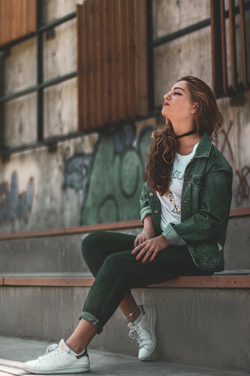 a portrait of a person reimagined with Polaroid camera aesthetics, focusing on softness, warmth, and instant-photo realism