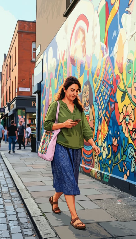 Turn the city-walk candid phot...