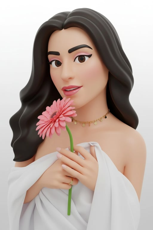 image to emoji converter after - a cartoon emoji-style girl wearing a flower