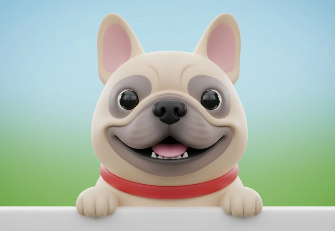 image to emoji converter after - a playful emoji-style bulldog with big eyes