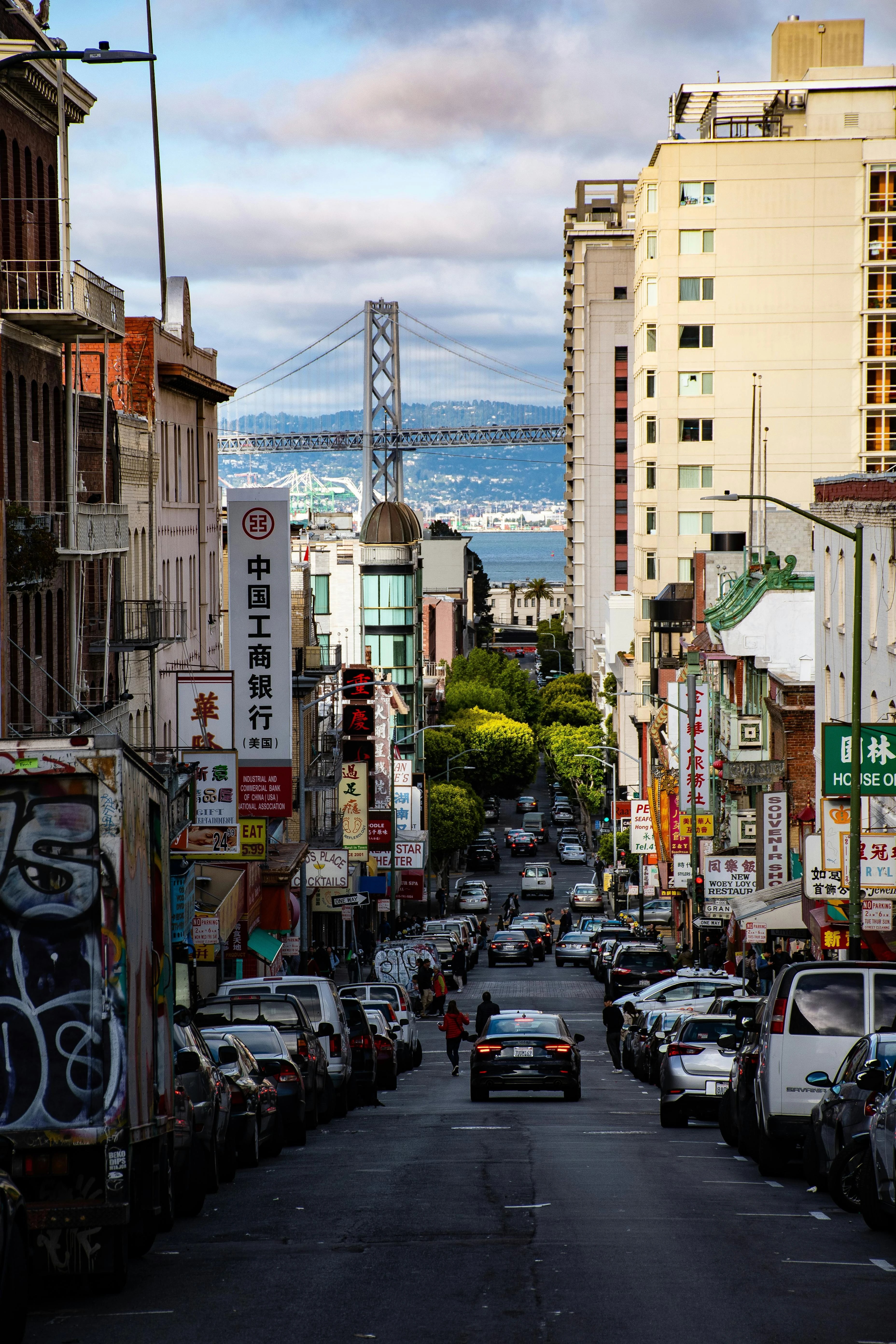 AI vintage filter before photo - stree shot of Chinatown in San Francisco