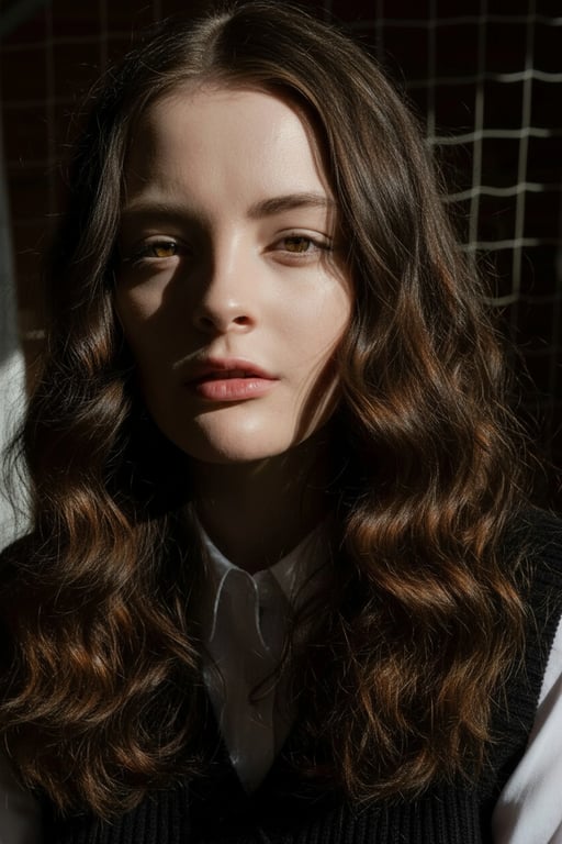 AI Curly hair filter after pic - woman with golden curly hair