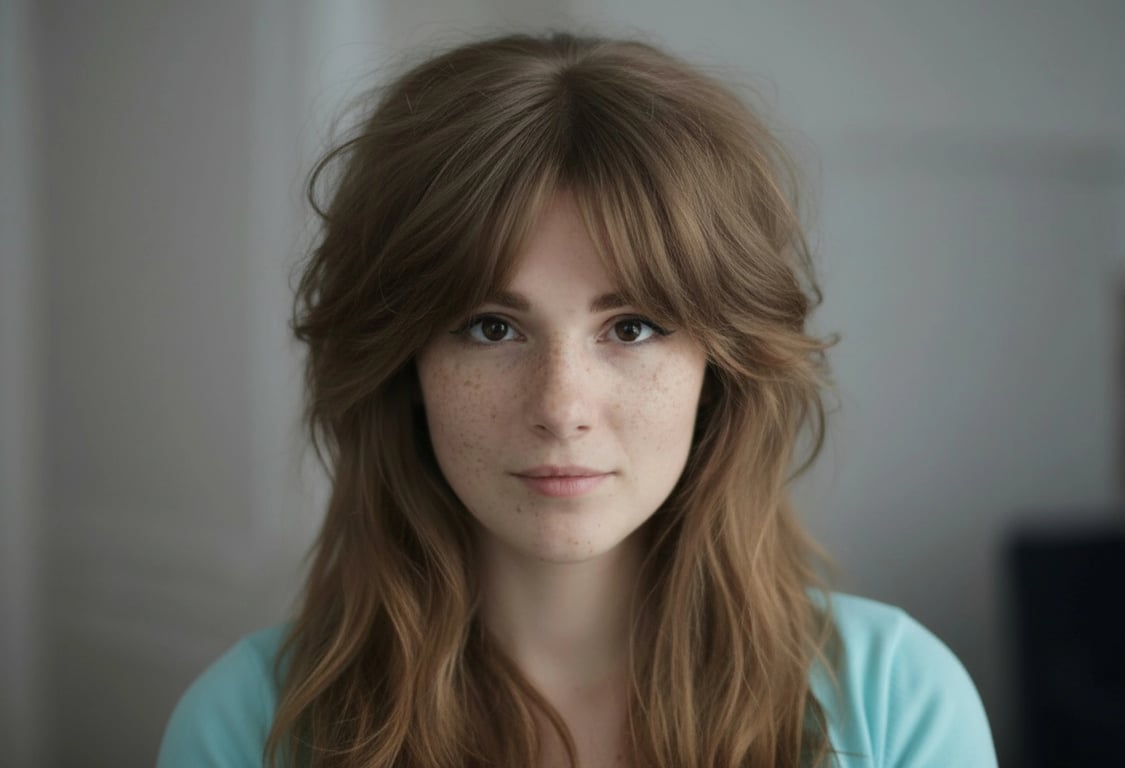 Wolf cut filter after pic – woman with medium-length wolf cut