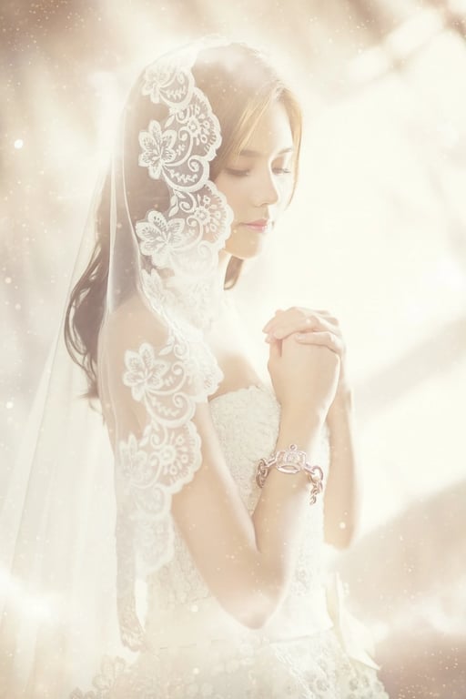 AI angel filter after transformation - fashion portrait with celestial lighting and halo effect