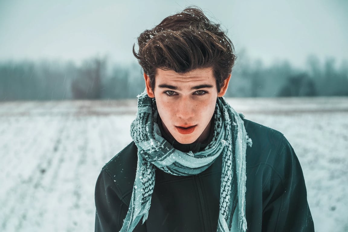 a portrait of a man with color grading correction, applying a subtle cinematic tone (e.g., teal and orange) for a stylized yet balanced look