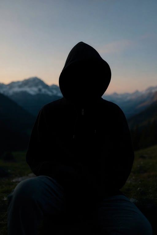 AI silhouette maker after transformation - studio photo turned into solid dark outline