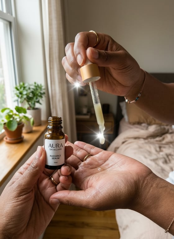 Focus edits on the serum bottl...