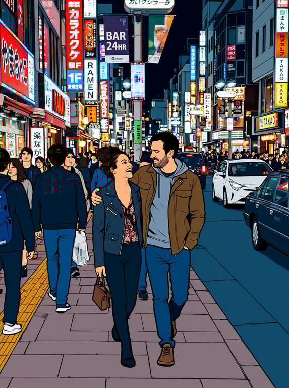 Render the entire night street...