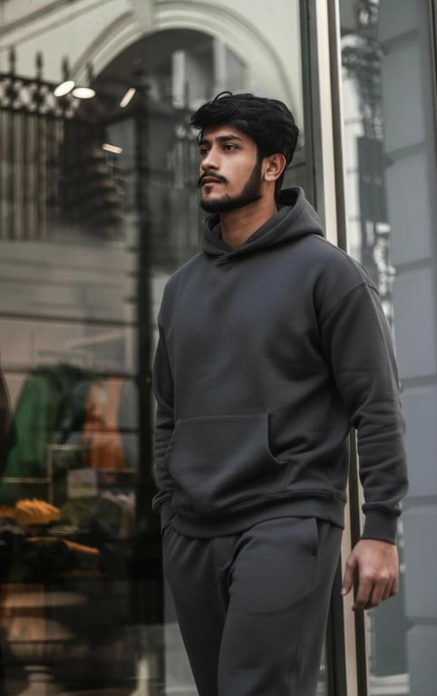 outfit generator ai after photo - man wearing black hoodie