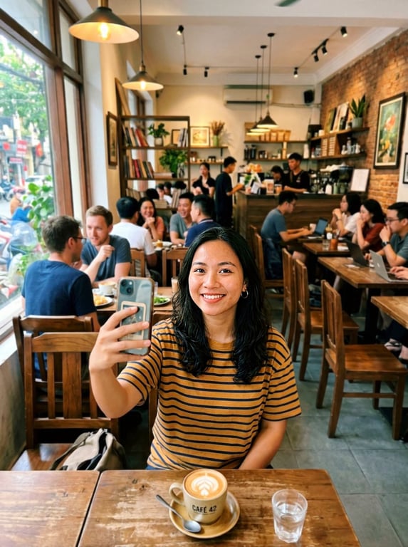 Keep the woman, her face, hair...