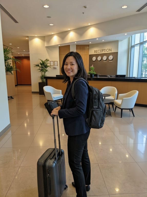 Refine this business hotel lob...