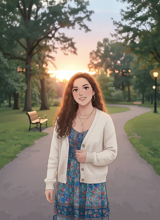 Transform this dusk portrait i...