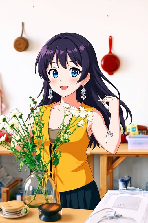 a portrait of a person edited in a shoujo anime style, featuring smooth rounded face shape, expressive sparkling eyes, softened jawline, natural lip color, and a calm gentle facial expression