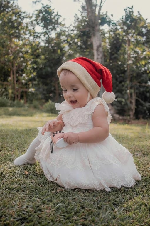 AI Santa hat filter after transformation - fashion portrait with AI generated Christmas hat