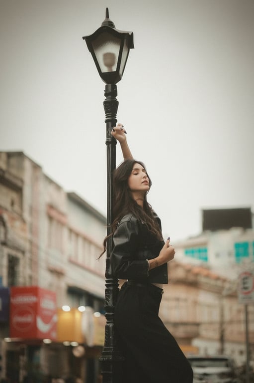 a portrait of a person enhanced with instant camera visual traits, including muted colors, soft highlights, and balanced exposure