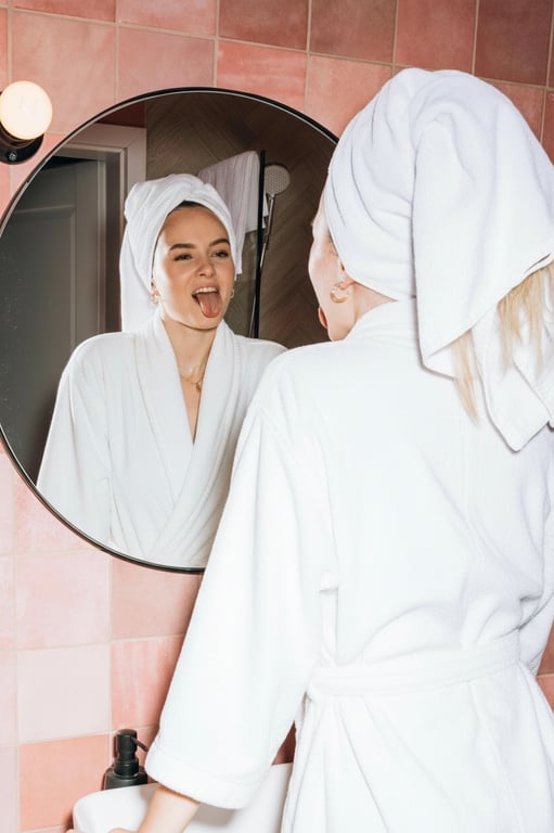 AI lingerie filter before photo - studio portrait before lingerie look simulation