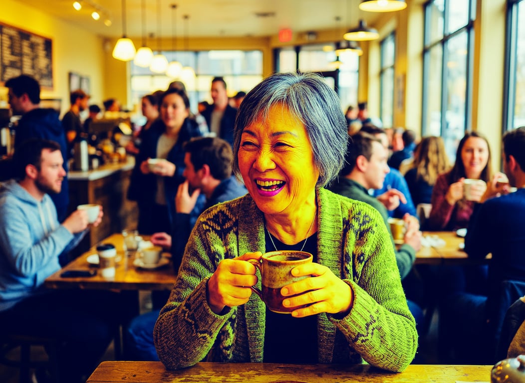 Transform the candid café shot...