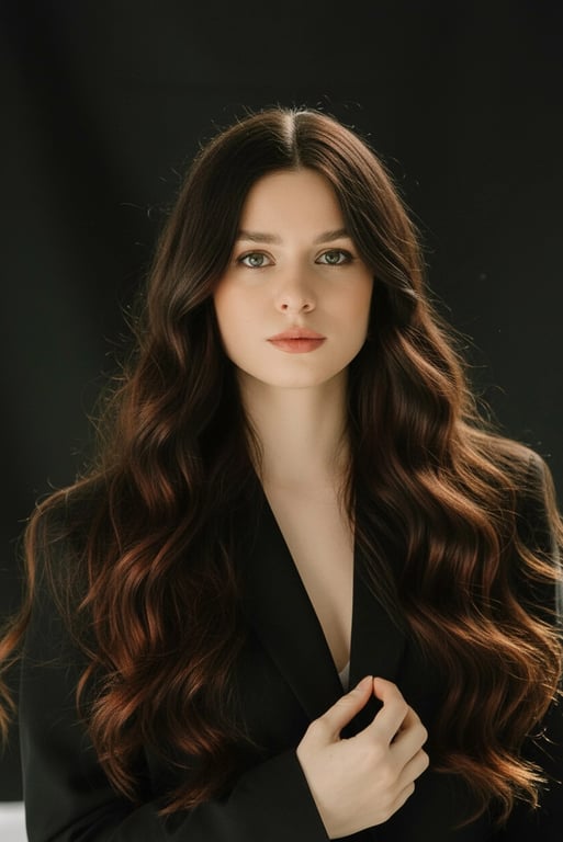 AI eye color changer before photo - full body photo before virtual eye color adjustment