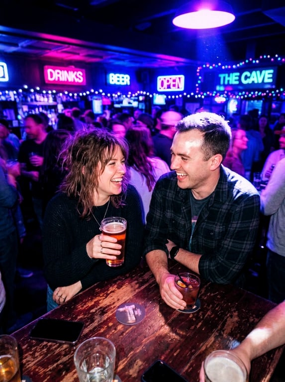 Refine this casual bar photo i...