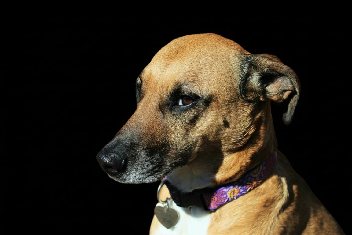 Brat generator after photo - dog sitting on the beach with brat style