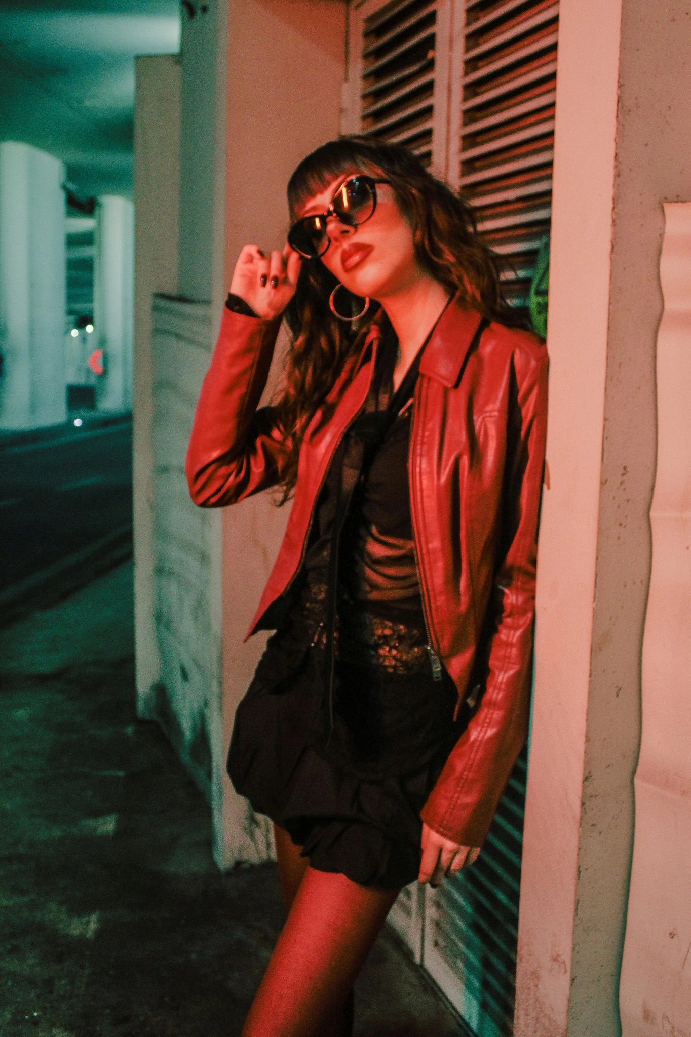 90s theme party clothes filter before photo - neutral portrait in a plain outfit under soft indoor light