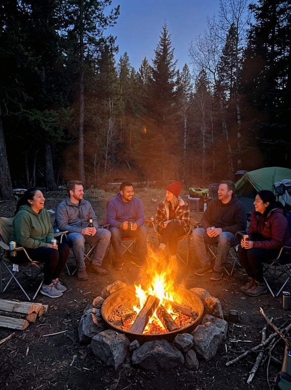 Add natural, rising campfire s...