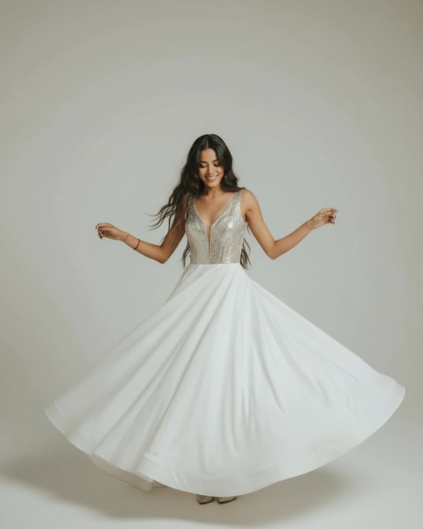 White Party Outfits filter after transformation - portrait styled in statement white party look