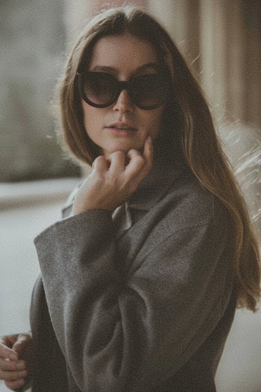 add noise to image after - the same portrait with noticeable image noise effects