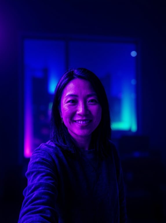 Apply a full-frame neon filter...