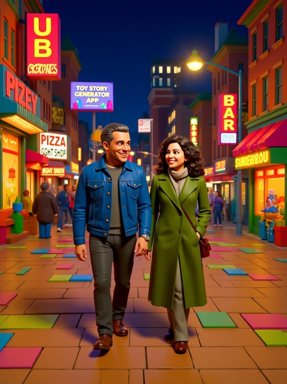 Rebuild this nighttime city wa...