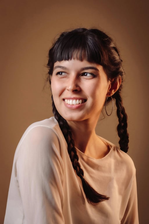 a portrait of a person drawn in a BNHA-inspired manga aesthetic, using thick outlines, flat color zones with shadow layers, expressive facial emotion, and a clean action-ready composition