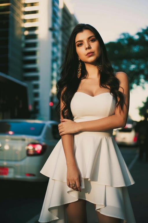 White Party Outfits filter after transformation - portrait styled in white party social fashion