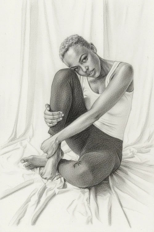 Photo to illustration after transformation - image turned into hand-drawn pencil-style sketch