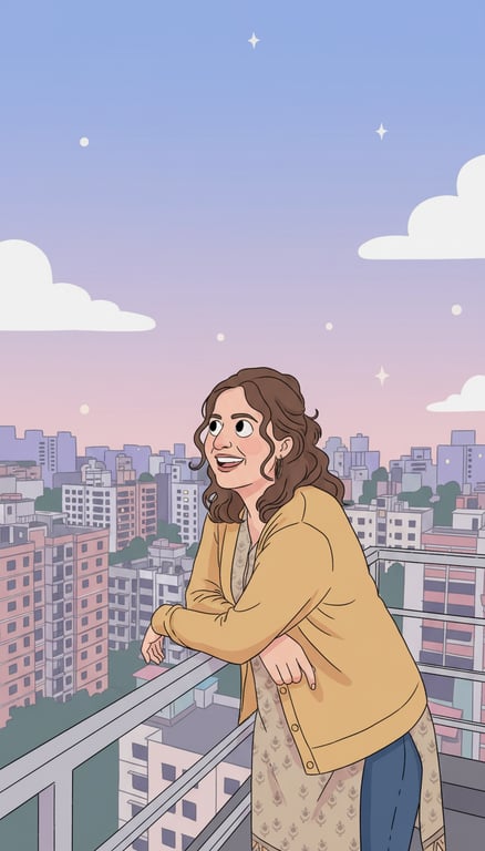 Transform this rooftop candid ...