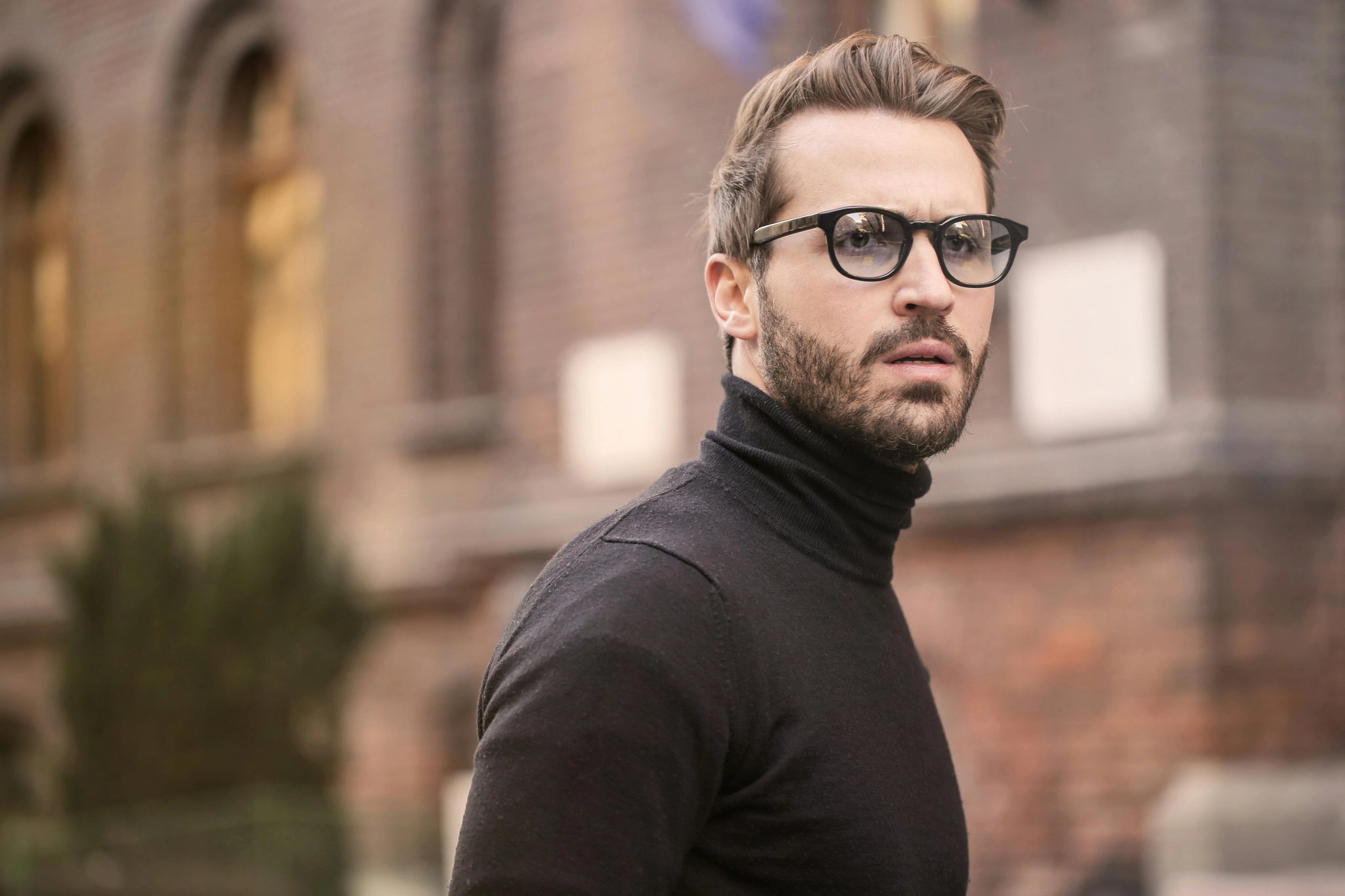 AI no beard filter before photo - full body photo with beard