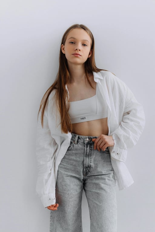 AI dress filter before photo - woman casual outfit