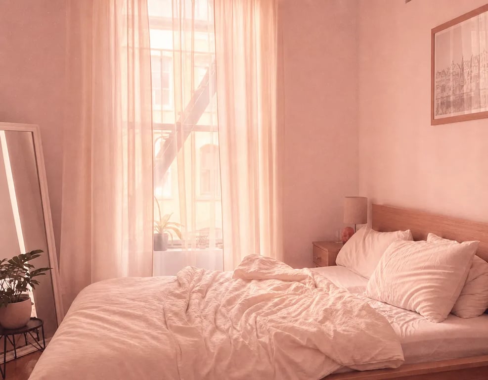 Apply a soft, dreamy pink filt...