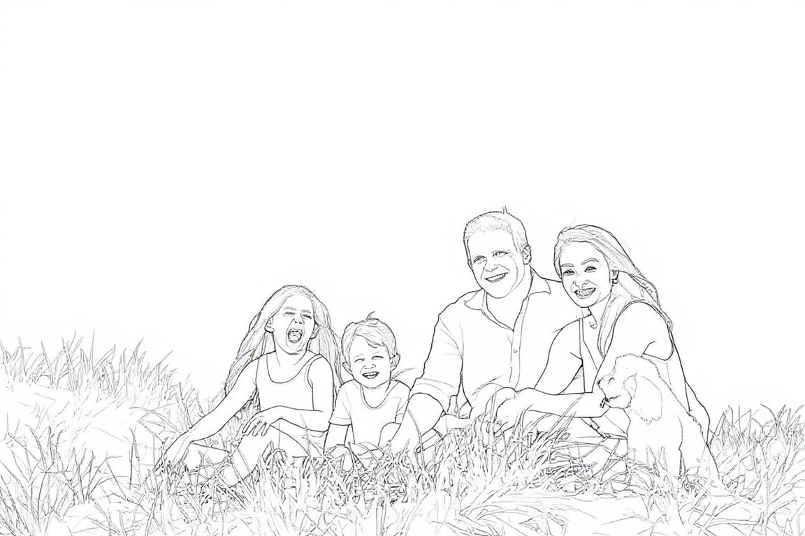 AI line drawing filter after transformation - photo turned into minimalist contour art style