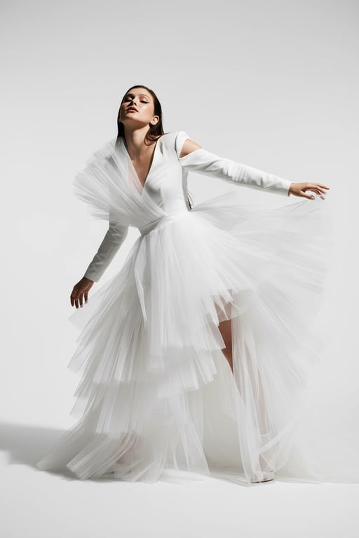 White Party Outfits filter after transformation - portrait styled in editorial white party look